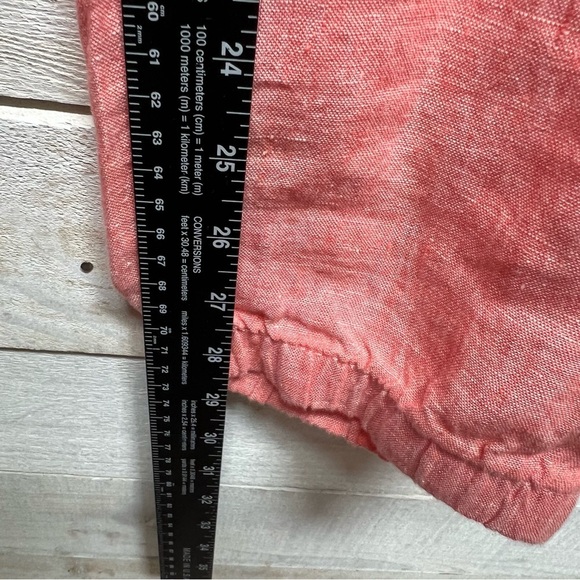 Athleta Pants Womens 10 Orange Persimmon Linen Retreat Joggers Zip Pockets - Picture 14 of 14